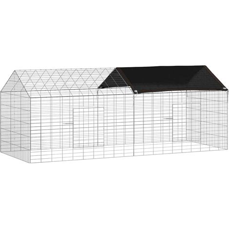 Rabbit Cage Silver 200 x 78 x 78 cm Galvanised Steel vidaXL
