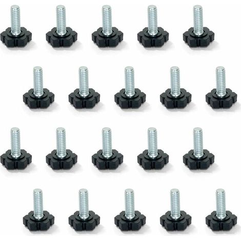 Möbelnivellierfüße, M6x30mm Gewinde, 20er-Pack, Schwarz/Silber (1/4)