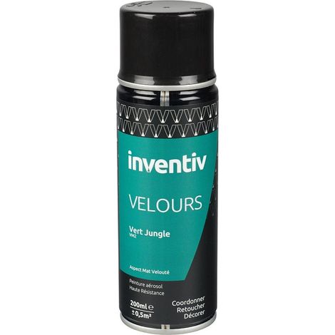 Peinture aérosol Velours Vert jungle VM2 - INVENTIV