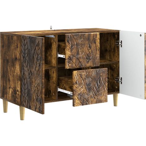 Sideboard/Anrichte/Buffet Geräucherte Eiche 89 x 34,5 x 60 cm Holzwerkstoff LXWW518761 (1/5)