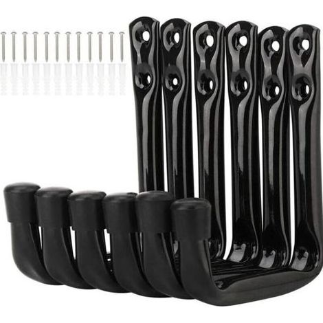 Lot de 6 Crochets Muraux pour Vélo Crochets de Rangement pour Garage Très Résistants avec Vis (1/5)
