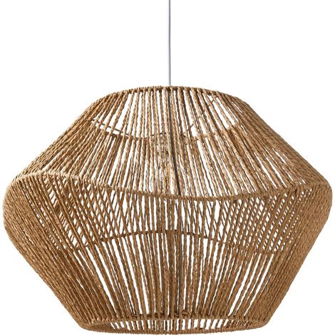 Lampe Suspension Lampe Abat-jour Tressé en Corde de Papier Plafonnier Boho Naturel Yambou