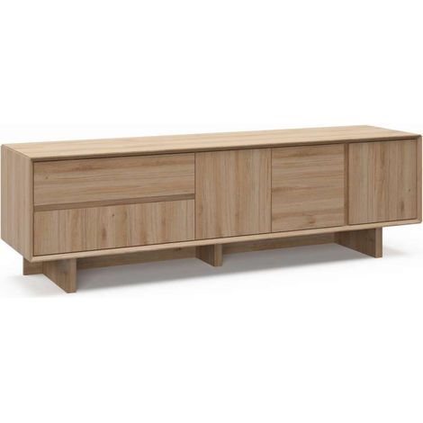 Mueble televisión md-Romeo 3 puertas 2 cajones acabado roble cadiz, 180cm(ancho) 55cm(alto)45cm(largo) (1/4)