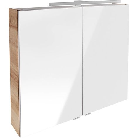 FACKELMANN B.brillant LED Spiegelschrank 80cm - Ast Eiche (1/5)