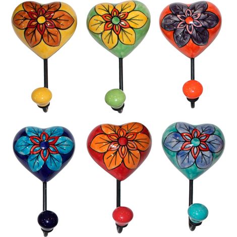 Appendiabiti decorativo a forma di cuore con gancio a parete, design vintage, ideale per abiti e accessori, stile indiano