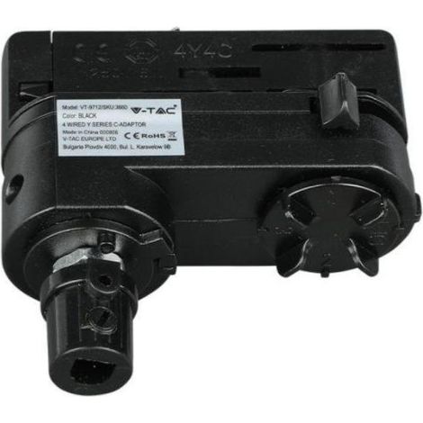 Adaptateur Pour Rail Triphasé Noir - SILAMP