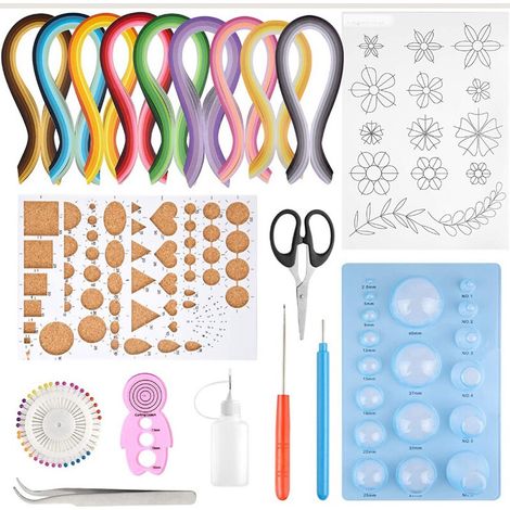 Kits de quilling de papel, 45 colores, 900 tiras, manualidades de papel DIY con herramientas para decoración del hogar, regalo y