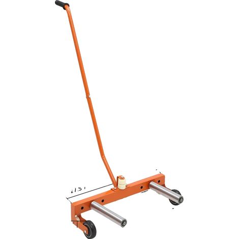 Dolly à pneus, cadre en acier robuste, roulettes pivotantes à 360°, orange (1/2)