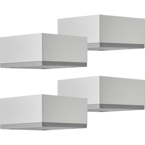 4er Set Möbelfüße MOTEL 65 x 65 mm Höhe 35 mm Silberoptik eloxiert