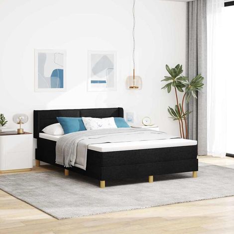 Teenpull – Boxspringbett mit Matratze Schwarz 190 x 140 cm Stoff (1/5)