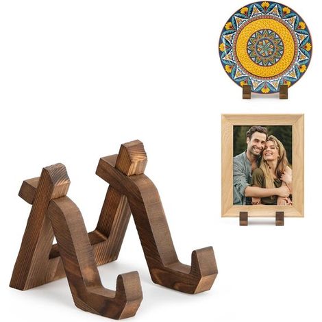 Espositore unico in stile vintage, ideale per dischi, foto e altro - 1 pezzo - legno di pino (1/5)