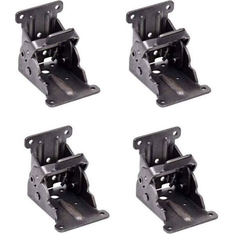 Charnière Autobloquante - Acier Inoxydable Épais 2,5 mm - Pour Pieds Pliants d'Établi ou de Table - 6,8 x 6,3 x 5,4 cm - Lot de 2 (1/4)
