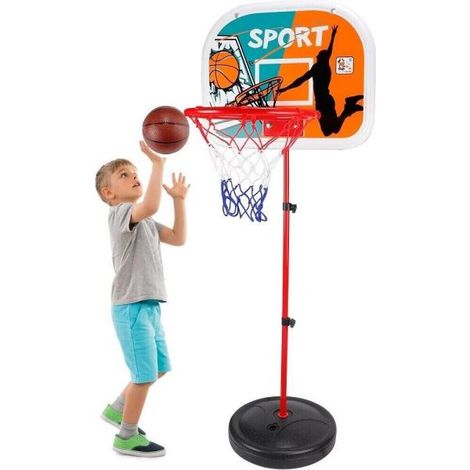 Canestro basket altezza regolabile con tabellone e palla bambini MEDIUM 94938