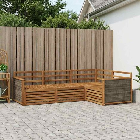 vidaXL Outdoor-Sofagarnitur 4 pcs Natur Massivholz Akazie (1/5)