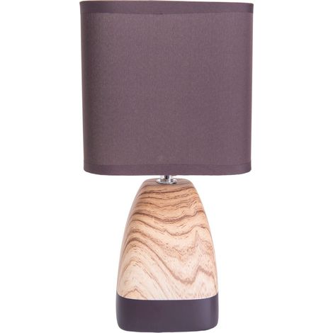 Naeve DORIAN Lampe de table avec abat-jour marron 1xE14