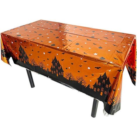 Halloween Tischdecke rechteckig 183x137cm mit Geisterhaus Motiv