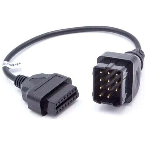 Câble Adaptateur OBD2 - Pour Appareil Diagnostic OBD - Compatible Renault Tous Modèles - Connecteur 16 Broches - Longueur 0,30 M
