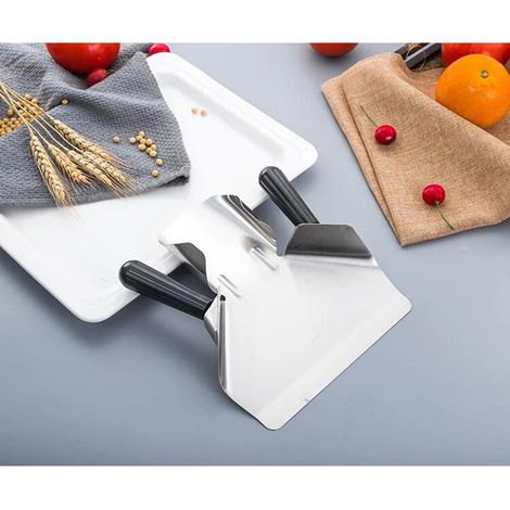 Frites Pelle Chip Scoop Alimentaire En Acier Inoxydable Cuisine Outils Frites Burger Emballage Outil Simple Double Poignées Grip Double Poignées Grip (1/5)