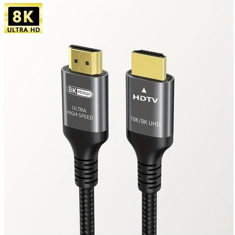8K Câble HDMI 1.83M, HDMI HD Line 8K 60HZ tressé Mesh 2.1b radium sculpté aluminium Shell TV affichage câble de connexion d'ordinateur (1/5)