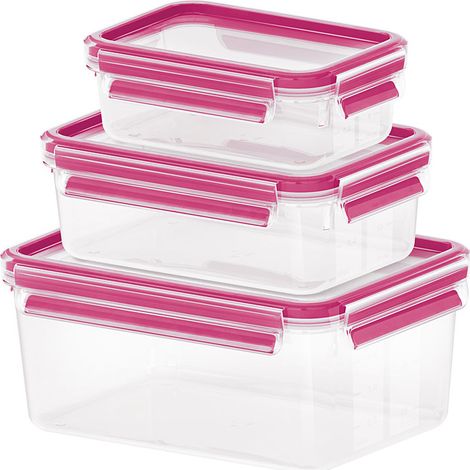 EMSA 515584 recipiente de almacenar comida Rectangular Caja Verde, Transparente 3 pieza(s)