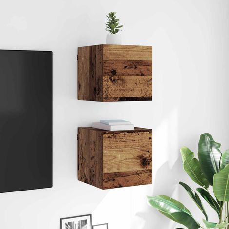 Wall Mounted TV Cabinet Wall-mounted Old Wood 30.5 x 30 x 30 cm vidaXL (1/5)