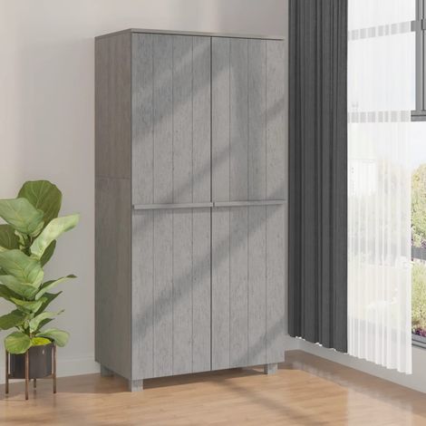 Armario HAMAR madera maciza de pino gris claro 89x50x180 cm vidaXL (1/5)
