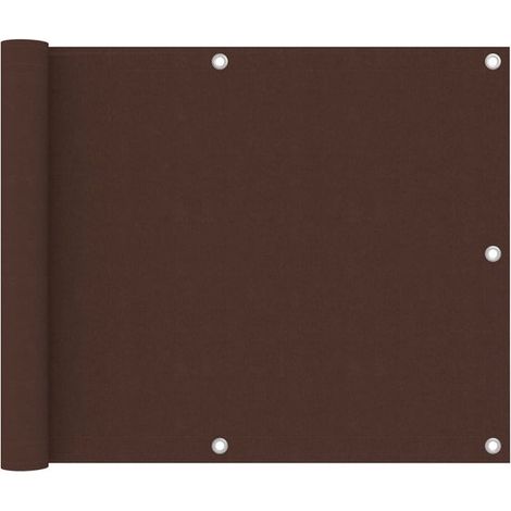 Écran brise-vue pour balcon 75 x 500 cm, tissu Oxford, marron, protection pour balustrade basse, résistant aux intempéries, au vent et aux UV, avec cordon de fixation (1/5)