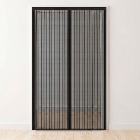 Moustiquaire magnétique pour portes Noir 140 x 240 cm (1/5)