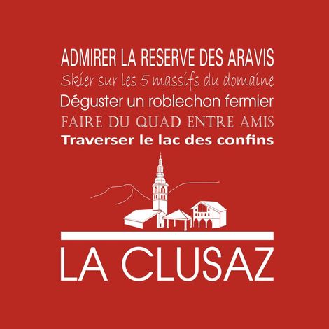 Tableau sur toile la Clusaz rouge 30x30 cm - Impression sur Toile Murale Décorative - Image imprimée en HD sur Toile - Toile sur Châssis en Bois FSC - Fabriqué en France (1/4)