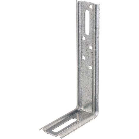 866280 Équerre réglable, angle de 90°, emboutie, avec trou oblong, galvanisée Sendzimir, 70 x 140 x 30 mm, Set de 25 pièces