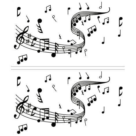2 Stück Haushalts-Musiknoten-Tapetenaufkleber, DIY-Wandaufkleber für Heimdekoration (1/5)