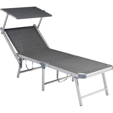 Bain de soleil pliant en aluminium avec poignée grise MALIGI HOME MG/CLUSIA Gris (1/2)