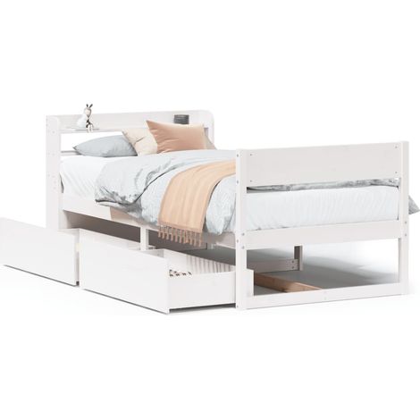 Maison Exclusive - Letto senza Materasso Bianco 90x200 cm Legno Massello di Pino (1/5)