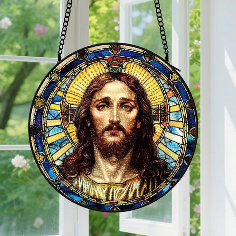 Capteur de soleil en vitrail - décoration spirituelle 15cm (1/4)