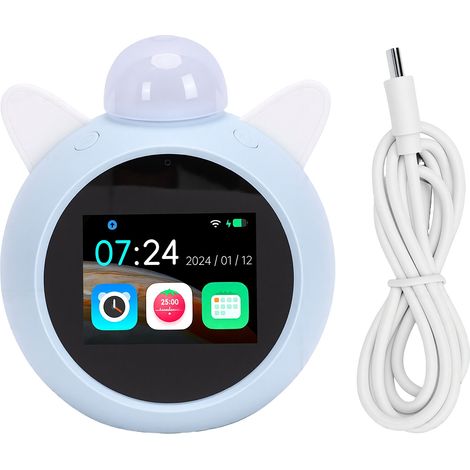 Réveil numérique avec Robot AI, histoires au coucher, intelligent, parlant, bruit blanc, veilleuse, WiFi, écran tactile de 2.8 pouces, pour enfants (1/5)