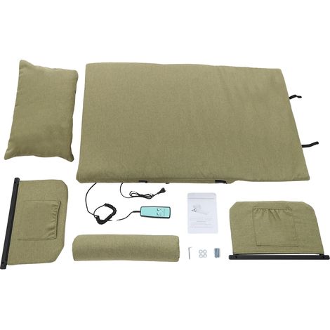 Respaldo de cama ajustable, ajuste eléctrico de altura, diseño duradero, verde militar (1/2)