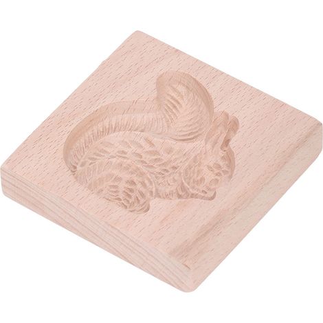 Moule à biscuits en bois de hêtre, réutilisable et lavable, motif écureuil, pour la cuisine et la pâtisserie (1/5)