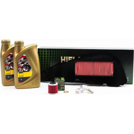 Kit Révision Filtres Bougies pour PIAGGIO MP3 400 HPE ABS de 2022 à 2024 - ENI I-RIDE RACING 5w40 2L