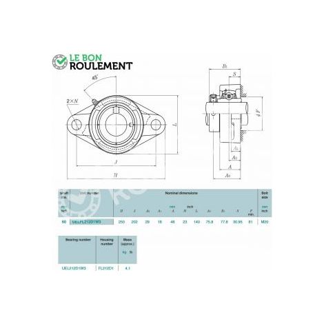 Palier fonte UELFL212-D1-W3-NTN