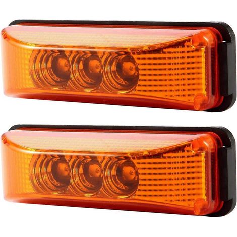 2 feux de position latéraux arrière à 3 LED (3,9 pouces) pour voiture, camion, remorque, camping-car, bateau, poids lourd, 10-24 V (1/5)
