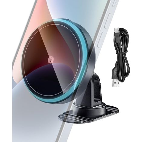 Chargeur sans fil pour voiture, support de téléphone portable – Dispositif de charge rapide magnétique 15 W pour berline, camion, support de téléphone portable (1/5)
