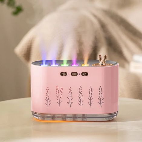 Humidificateur d'air Dynamic Rhythm 700 ml (rose, USB) avec lumière 7 couleurs (rose). (1/5)