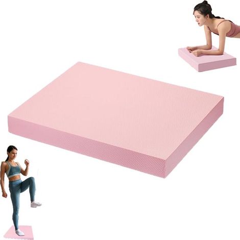 Tapis de fitness à genoux - Tapis d'équilibre - Tapis de planche - Rose - Tapis de musculation - Tapis d'exercice antidérapant - 45 x 40 cm - Tapis de yoga et fitness rose (1/5)