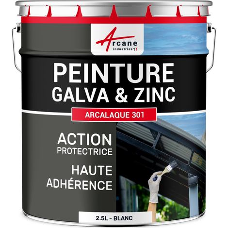 Arcane Industries – Peinture galva et zinc antirouille 2.5 L – Protection durable contre corrosion et UV – Application facile sur métal – Finition satinée