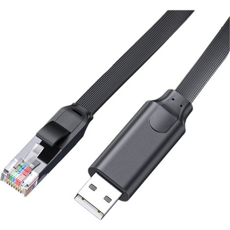 Câble console USB vers RJ45, adaptateur série RS232, compatible avec les ordinateurs portables. Convertisseur USB vers RJ45 8P8C, câble console de 300 cm.