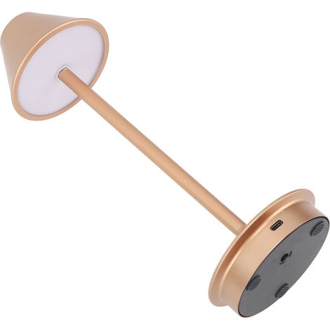 Lampe de table sans fil style moderne en fer forgé, 3 couleurs, intensité variable, lampe de bureau LED portable avec commande tactile or rose (1/5)