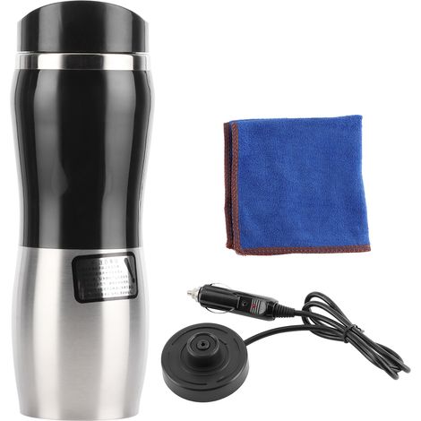 Gobelet Chauffant Électrique 50W 400ml, Mug Voiture Portable en Acier Inoxydable 304, Bouteille Auto 24V DC (1/5)