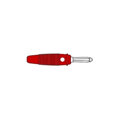 Fiche multicontacts 4mm a trou transversal - rouge (bula 20k)