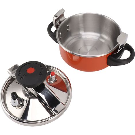 Autocuiseur miniature 2 litres en acier inoxydable à double fond, compatible avec les plaques à gaz et à induction. (1/5)