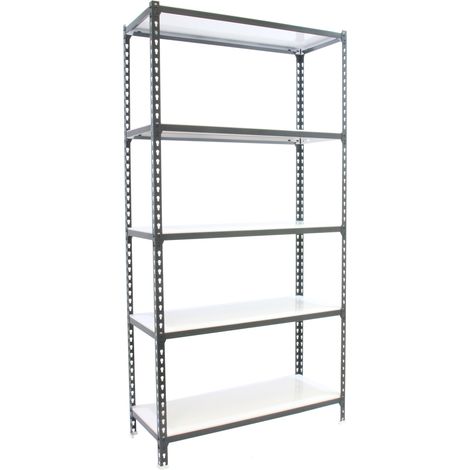 SimonRack Scaffale Portaoggetti, 2000x1100x300 mm, 5 Ripiani, Portata 200 kg per Ripiano, Metallo, Scaffale da Garage, Antracite/Bianco – Simonclick